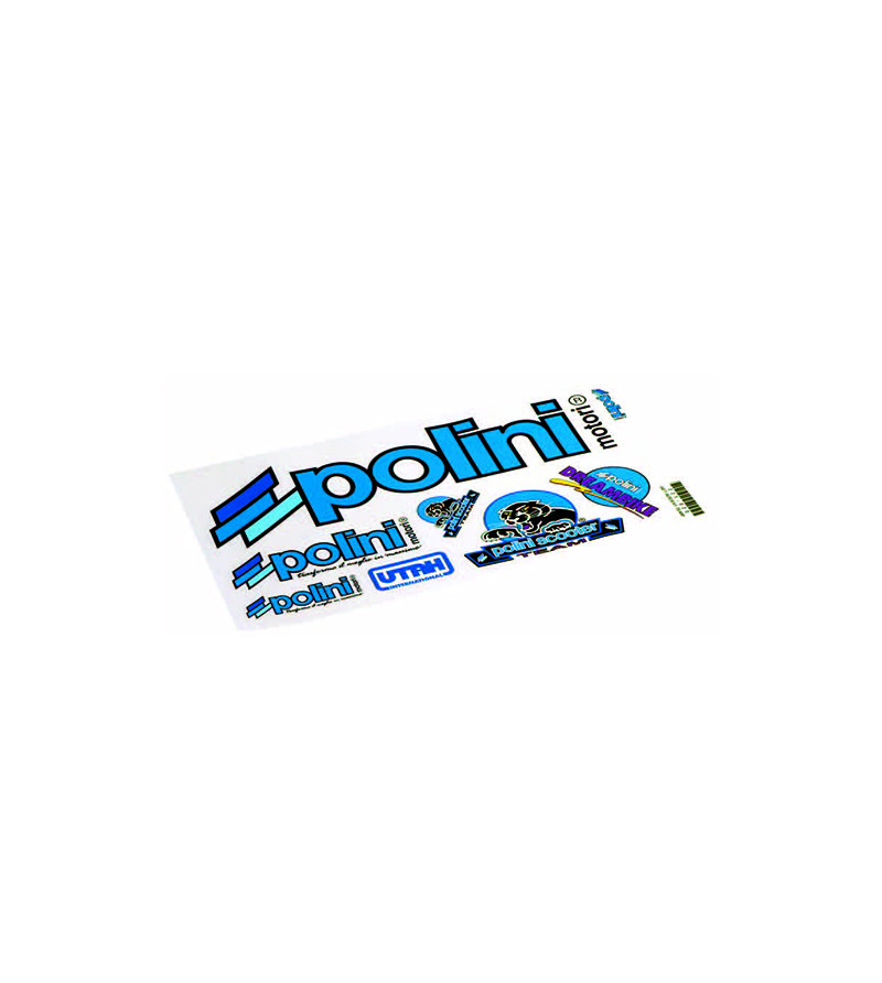 AUTOCOLLANT MARQUE POLINI (PLANCHE 30X17CM) SCOOTER sur le site du spécialiste des deux roues O-TAKET.COM