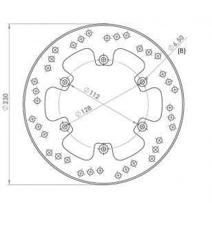 DISQUE FREIN MECABOITE AV NG ADAPT. XLIMIT/DT50 R -2002/RX50 99-05/PEGASO 92-05 (D.230)