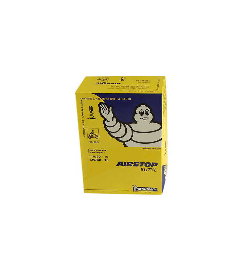 CHAMBRE AIR MOTO 16 " 4.00-4.50x16 - 110 à 120/80X16 MICHELIN (16MG) VALVE DROITE