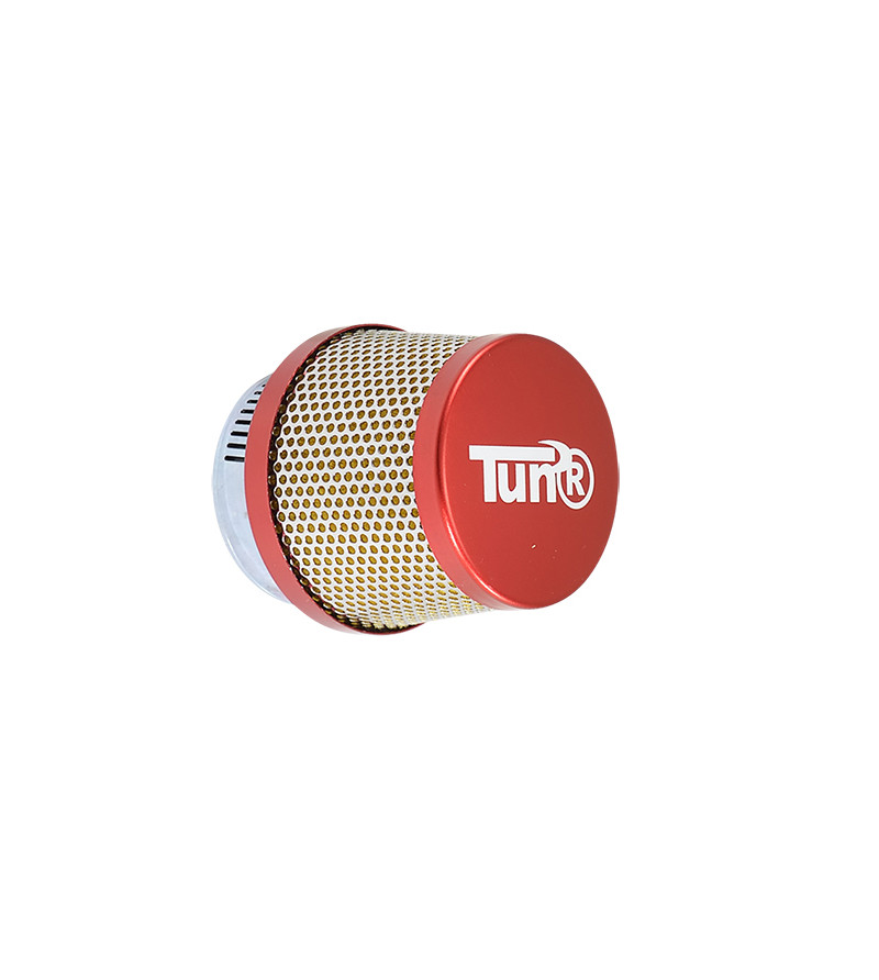 FILTRE A AIR TUN'R D28-35 CONIQUE GRILLE DROIT ROUGE/CHROME