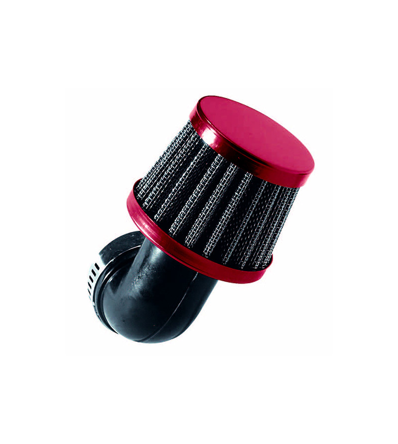 FILTRE A AIR TUN'R D28-35 CONIQUE KN PM COUDE 90° ROUGE