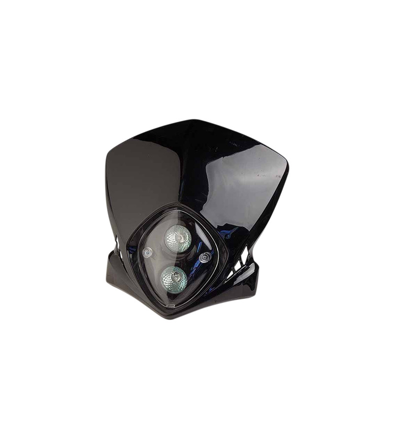TETE DE FOURCHE MECABOITE/MOTO/CYCLO TUN'R* RACING NOIR (DOUBLE OPTIQUE HALOGENE 2X20W)