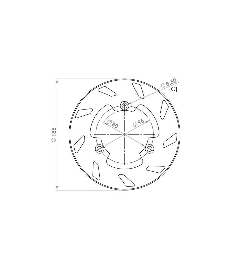 DISQUE FREIN MECABOITE AR NG ADAPT. RR50/SPIKE/RJ50 (D.185)