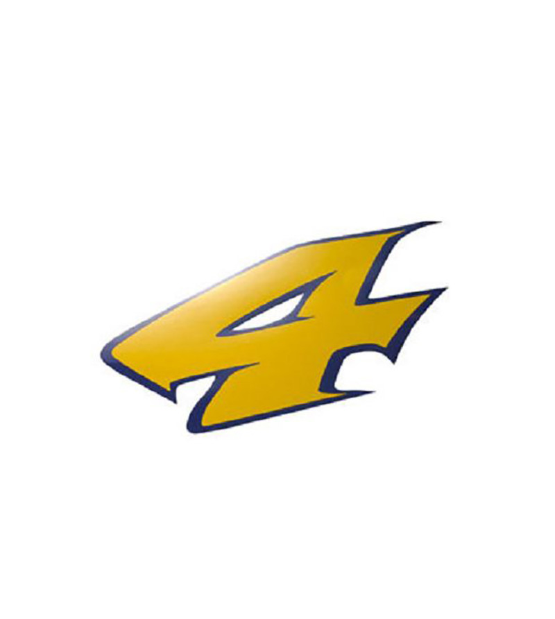 AUTOCOLLANT NUMERO 4 JAUNE L 9CM