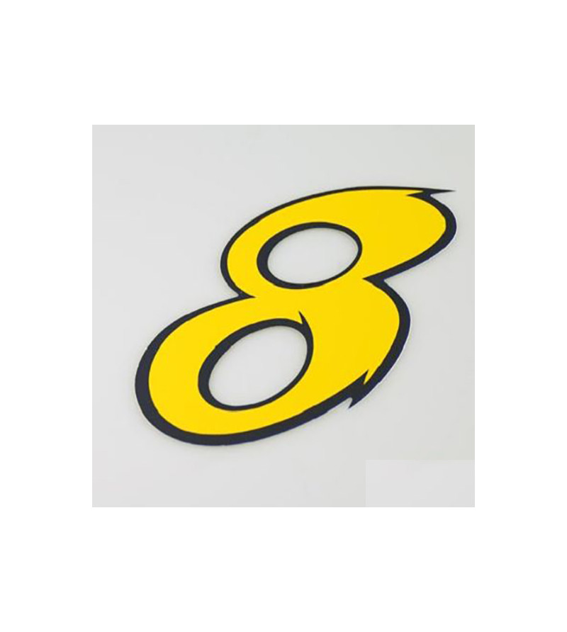 AUTOCOLLANT NUMERO 8 JAUNE L 9