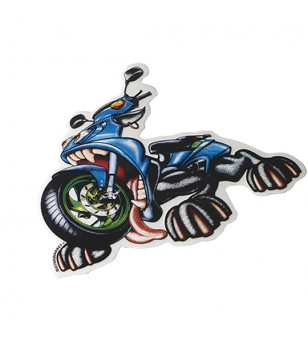 AUTOCOLLANT RACING SCOOTER EN RAGE (10CM)