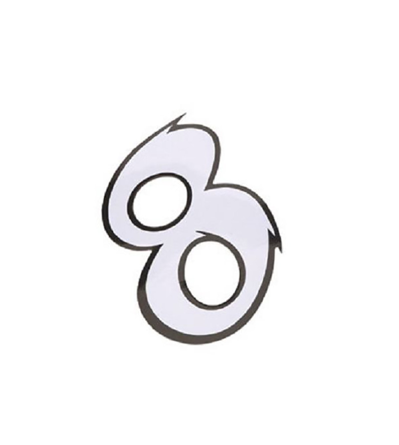 AUTOCOLLANT NUMERO 8 BLANC L13