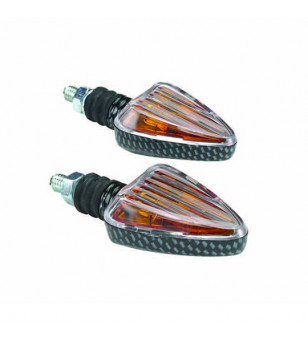 CLIGNOTANT TUN'R* TRIANGLE F.COURTE CARBONE/TRANSPARENT AMPOULE ORANGE (PR)