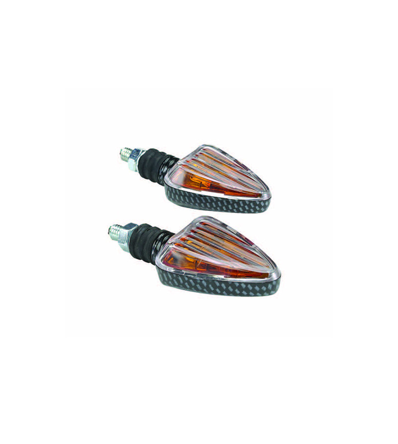 CLIGNOTANT TUN'R* TRIANGLE F.COURTE CARBONE/TRANSPARENT AMPOULE ORANGE (PR)