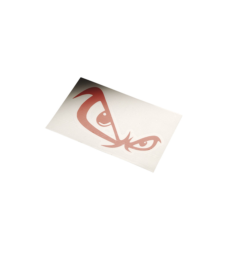 AUTOCOLLANT CRUEL REGARD MECHANT ROUGE (6X10CM)