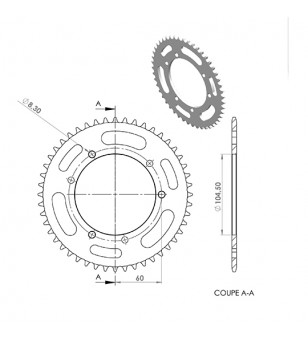 COURONNE MECABOITE 13 ADAPT. MRT/XP6 00/SENDA 00/XLIMIT 03/XP7 R/RS3 420 48DTS D105 3X2