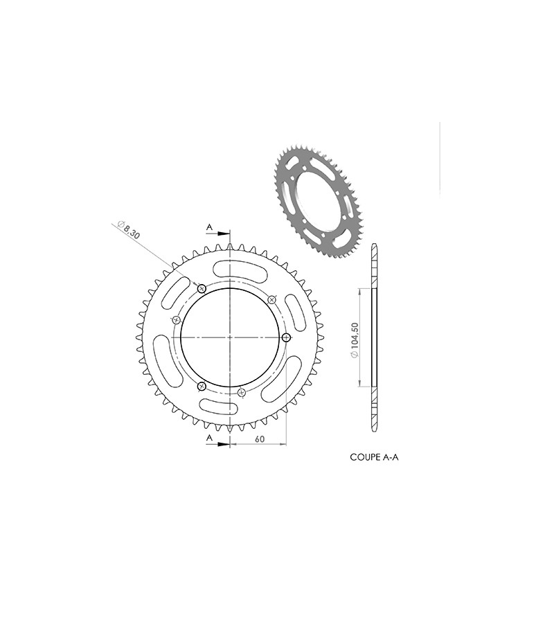 COURONNE MECABOITE 13 ADAPT. MRT/XP6 00/SENDA 00/XLIMIT 03/XP7 R/RS3 420 48DTS D105 3X2