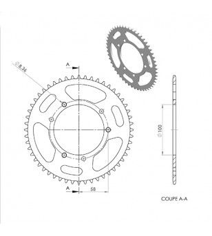 COURONNE MECABOITE 31 ADAPT. XP6 98-00 420 52DTS D100 FIX 3X2