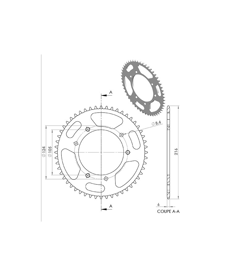 COURONNE MECABOITE 13 ADAPT. MRT/SENDA 00/XP6 00/XLIMIT 03/XP7 R/RS3 420 52DTS D105 3X2