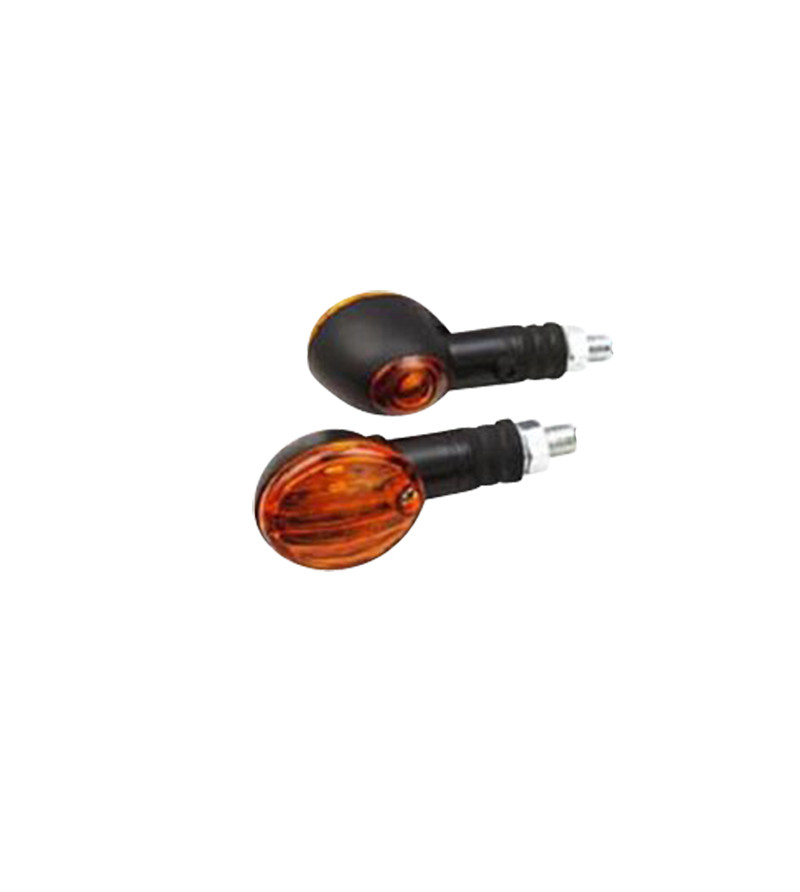 CLIGNOTANT TUN'R OVAL MICRO F.COURTE NOIR/ORANGE A AMPOULE (12V 21W) (PR) HOMOLOGUE CE