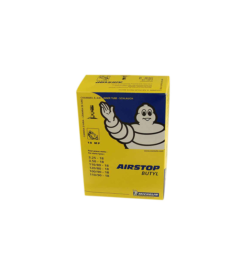 CHAMBRE AIR MOTO 18 " 3.25-3.50-100-110/90-110-120/80X18 MICHELIN (18MF) VALVE DROITE