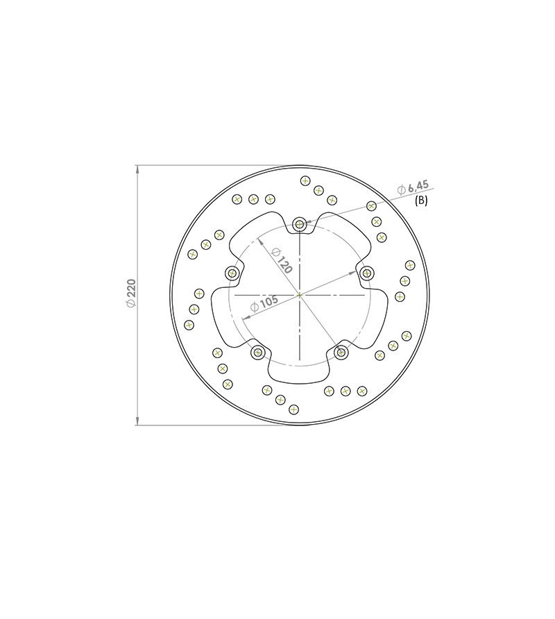 DISQUE FREIN MECABOITE AR NG ADAPT. XPOWER/TZR 2003- (D.220)