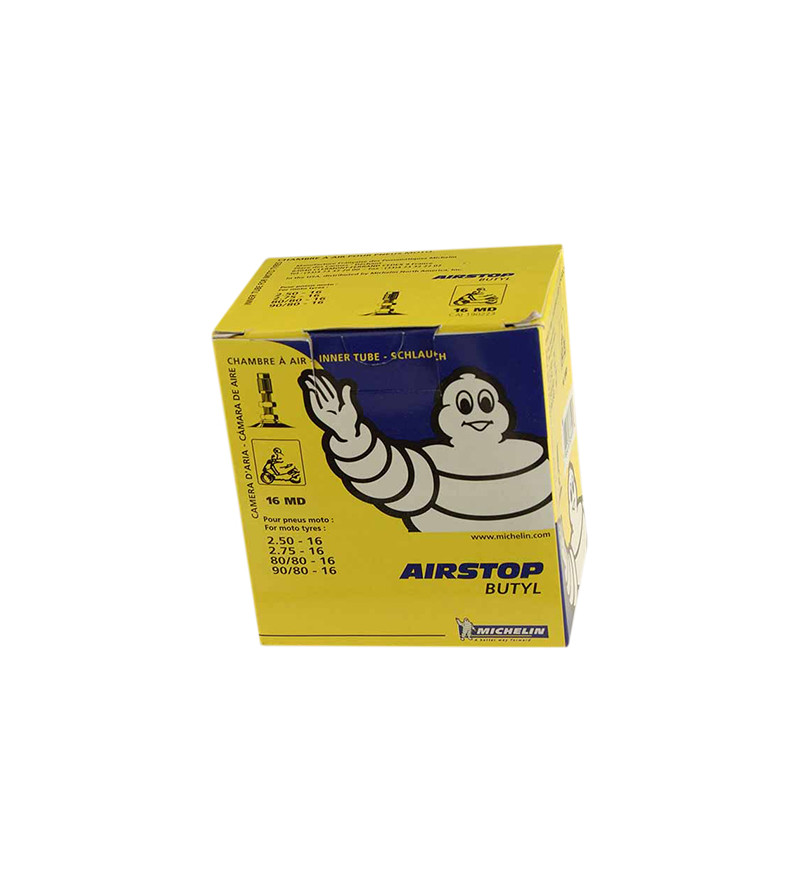 CHAMBRE AIR MOTO 16 " 2.50-2.75-80X16 - 90/80X16 MICHELIN (16MD) VALVE DROITE