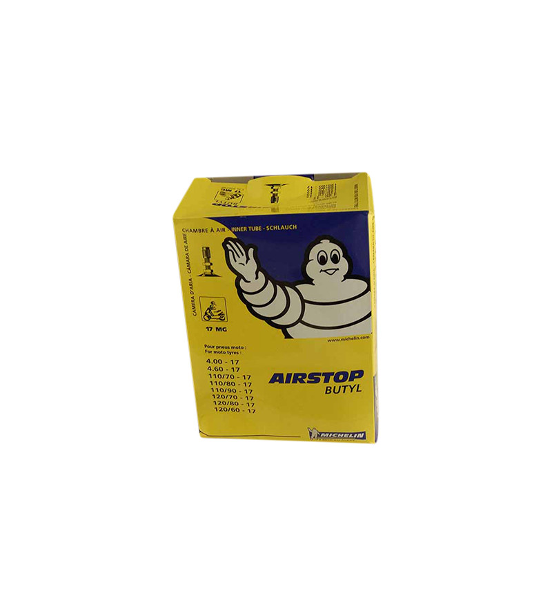 CHAMBRE AIR MOTO 17 " 4.00-4.50x17 -110/120/70X17-110/80X17 MICHELIN (17MG) VALVE DROITE