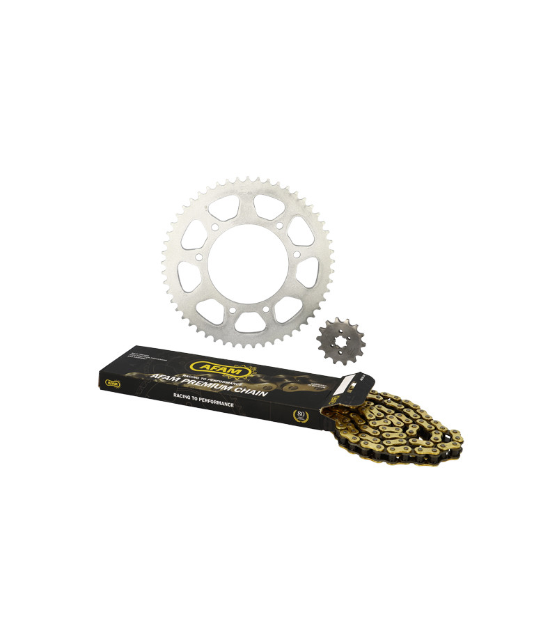 KIT CHAINE AFAM ADAPT. DERBI SENDA SM/R XRACE/XTREME 06-10/RCR/SMT 03-07 420 14X53 D105