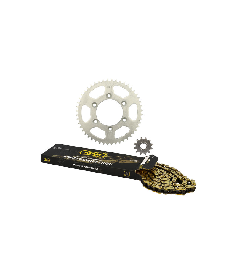KIT CHAINE AFAM ADAPT. RIEJU SMX MXR 2002/RR SPIKE 99-02  420  12X48 (DEMULT. ORIGINE)