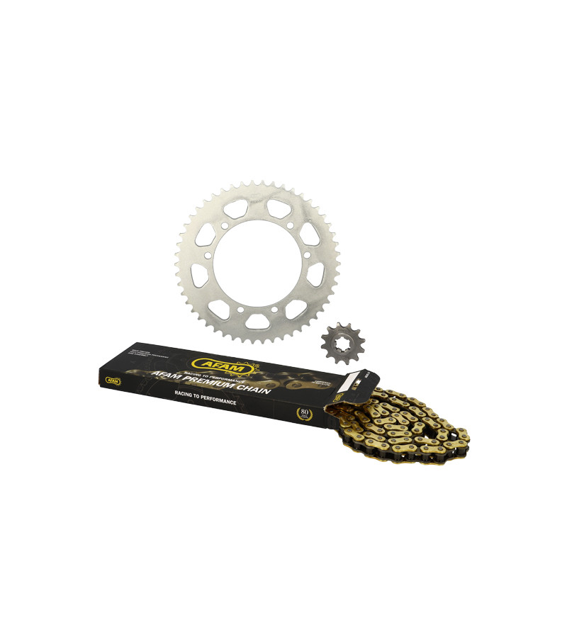 KIT CHAINE AFAM ADAPT. SUZUKI SMX 01-03/RMX 96-2003 420  12X50 (DEMULT. ORIGINE) D110/ F