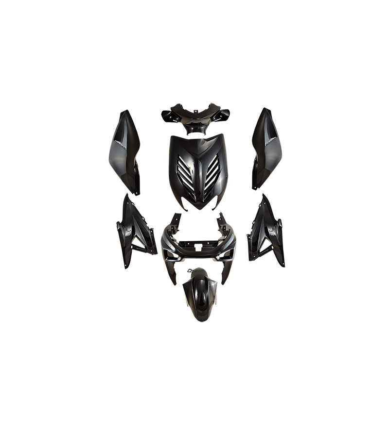 CARROSSERIE SCOOTER TUN'R KIT ADAPT. NITRO/AEROX -2013 NOIR PEINT (8 PIECES)