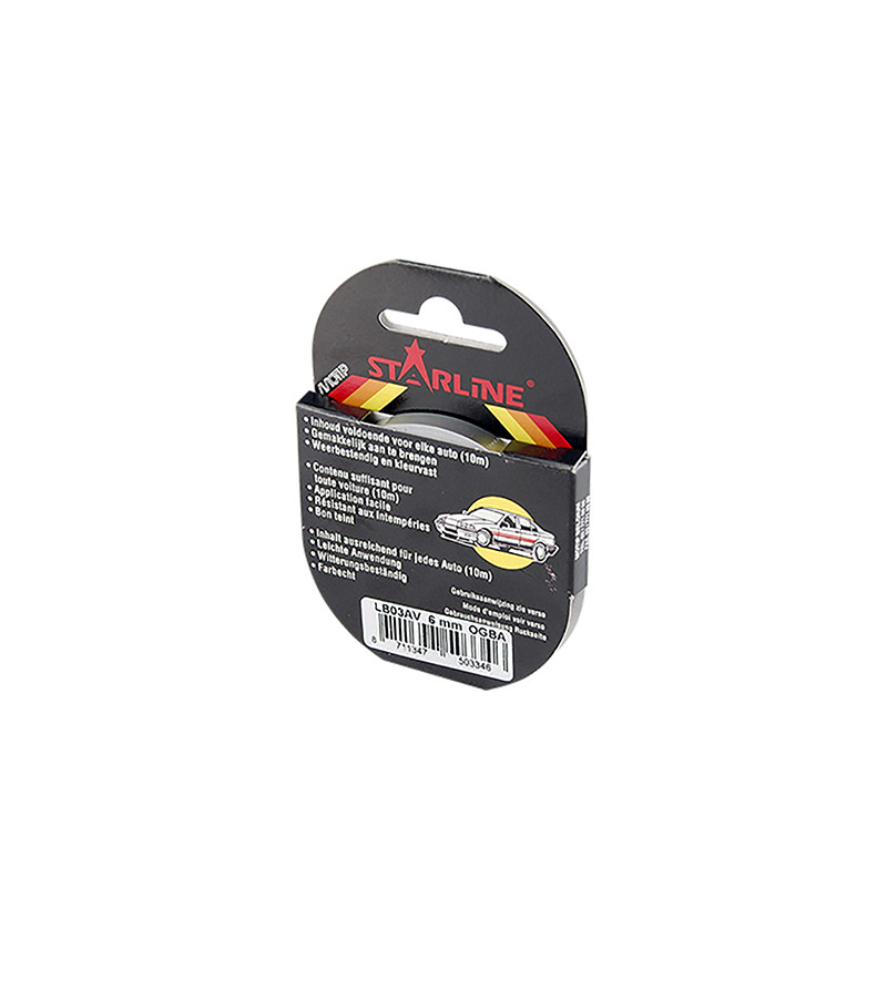AUTOCOLLANT LISERET ARGENT 6MM (10M) POUR JANTE/CARROSSERIE