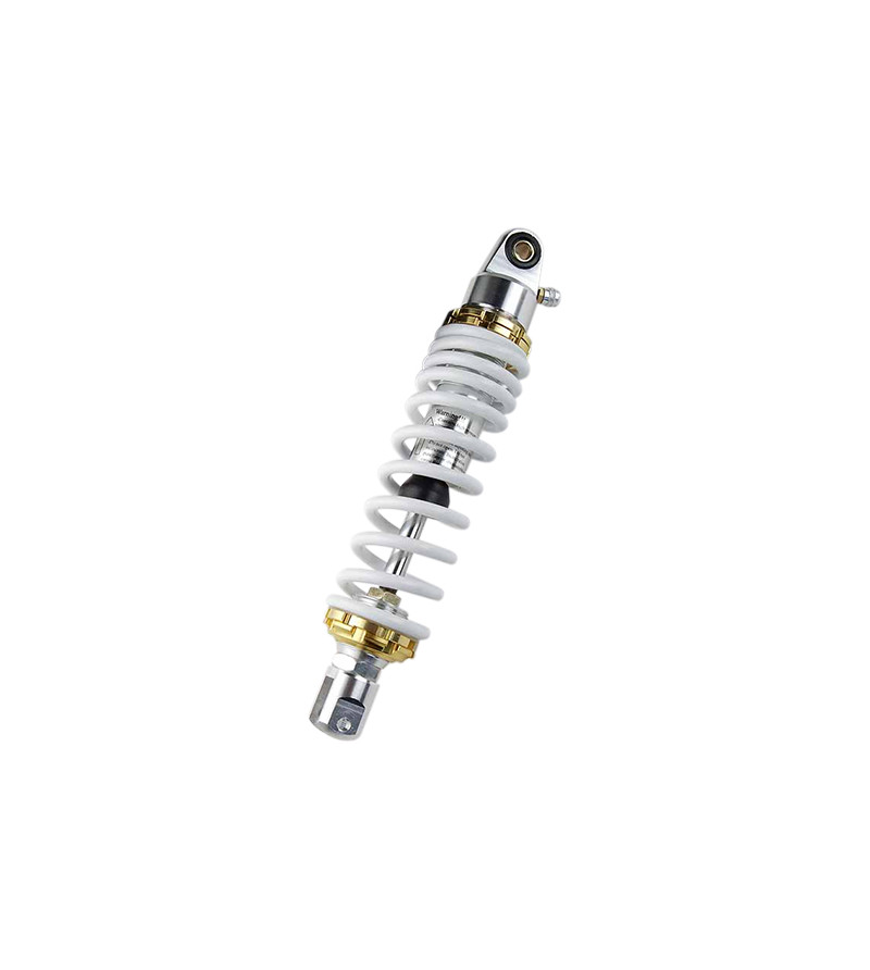 AMORTISSEUR SCOOTER TUN'R RESSORT ADAPT. TOUS SCOOT REGLABLE OR/BLANC ENTRAXE 300MM