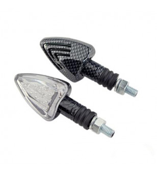 CLIGNOTANT TUN'R TRIANGLE F.COURTE 13 LEDS CARBONE/TRANSPARENT (PR) HOMOLOGUE CE