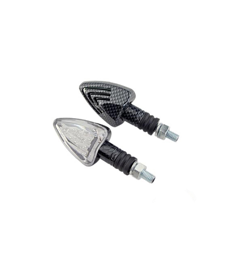 CLIGNOTANT TUN'R TRIANGLE F.COURTE 13 LEDS CARBONE/TRANSPARENT (PR) HOMOLOGUE CE
