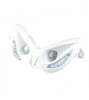 DOUBLE OPTIQUE R8  TUN'R* ADAPT. NITRO/AEROX -2013 BLANC (HALOGENE 2x20W)