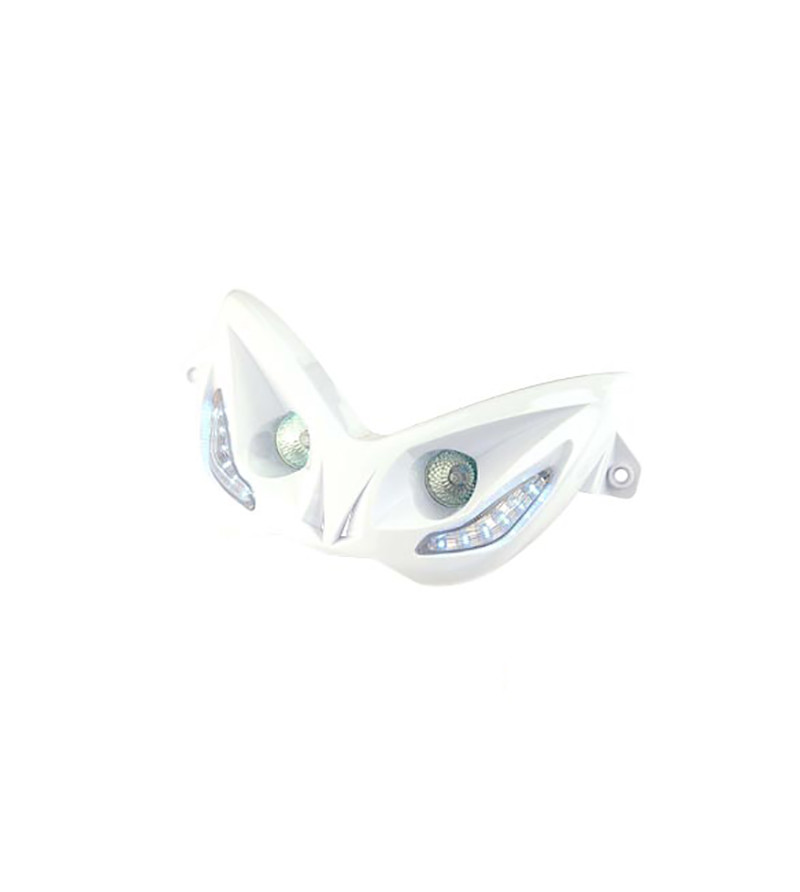 DOUBLE OPTIQUE R8  TUN'R* ADAPT. NITRO/AEROX -2013 BLANC (HALOGENE 2x20W)
