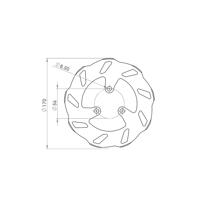 DISQUE FREIN SCOOTER AV NG ADAPT. LUDIX BLASTER/TREND 0809 (10/12 POUCES)/V-CLIC D.170MM