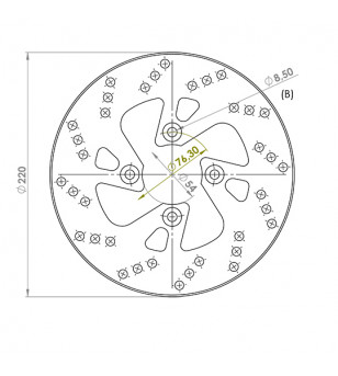 DISQUE FREIN MAXI SCOOTER AV NG ADAPT. 125/150/180 YAMAHA/MBK MAJESTY/SKYLINER (D.220)