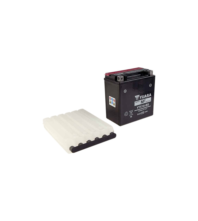 BATTERIE YTX16-BS YUASA 12V16AH SANS ENTRETIEN ADAPT.PIAGGIO 400 MP3