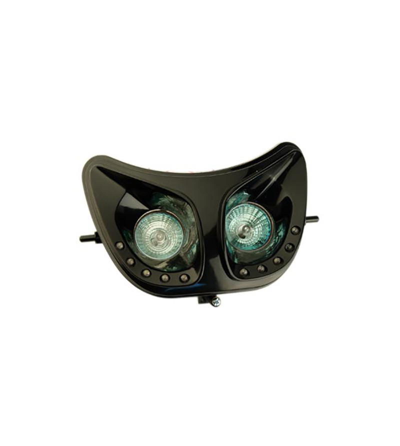 DOUBLE OPTIQUE TUN'R* ADAPT. DERBI SENDA -2011/DRD -2006 NOIR AVEC LEDS BLANCHES