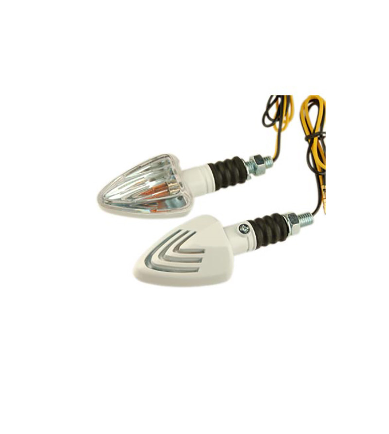 CLIGNOTANT TUN'R* TRIANGLE F.COURTE BLANC/TRANSPARENT AMPOULE ORANGE (PR)