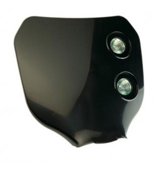 TETE DE FOURCHE MECABOITE/MOTO/CYCLO TUN'R* NUMERO NOIR (DOUBLE OPTIQUE HALOGENE 2X20W)