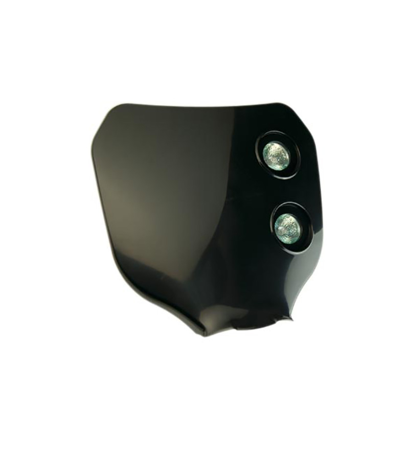 TETE DE FOURCHE MECABOITE/MOTO/CYCLO TUN'R* NUMERO NOIR (DOUBLE OPTIQUE HALOGENE 2X20W)