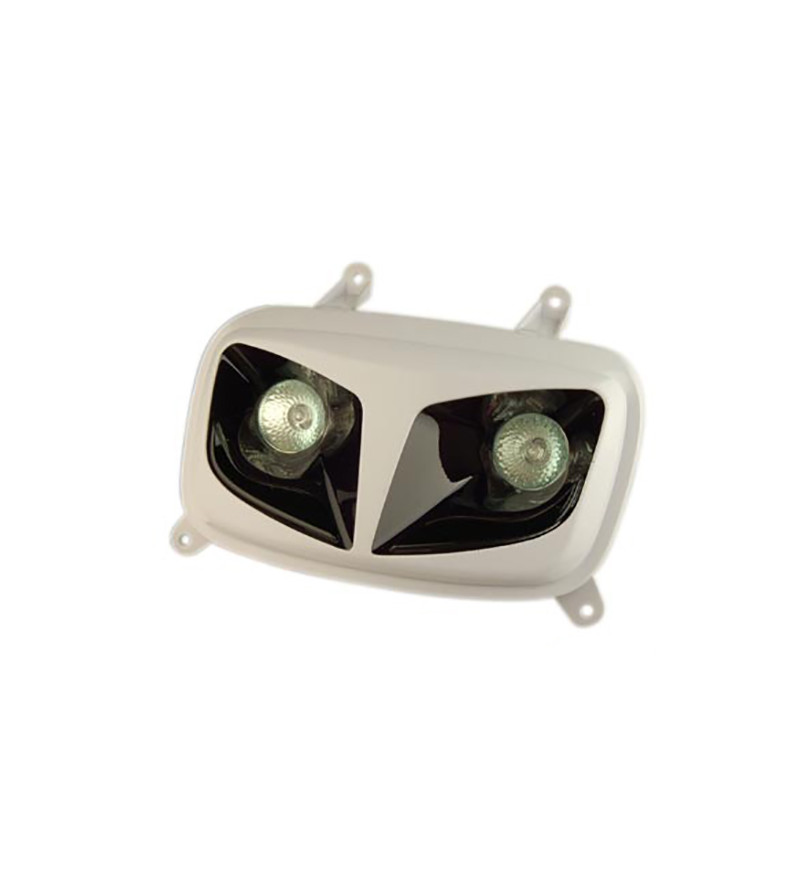 DOUBLE OPTIQUE R8  TUN'R* ADAPT. BOOSTER/BW'S 2004- BLANC/NOIR STYLE (HALOGENE 2X20W)