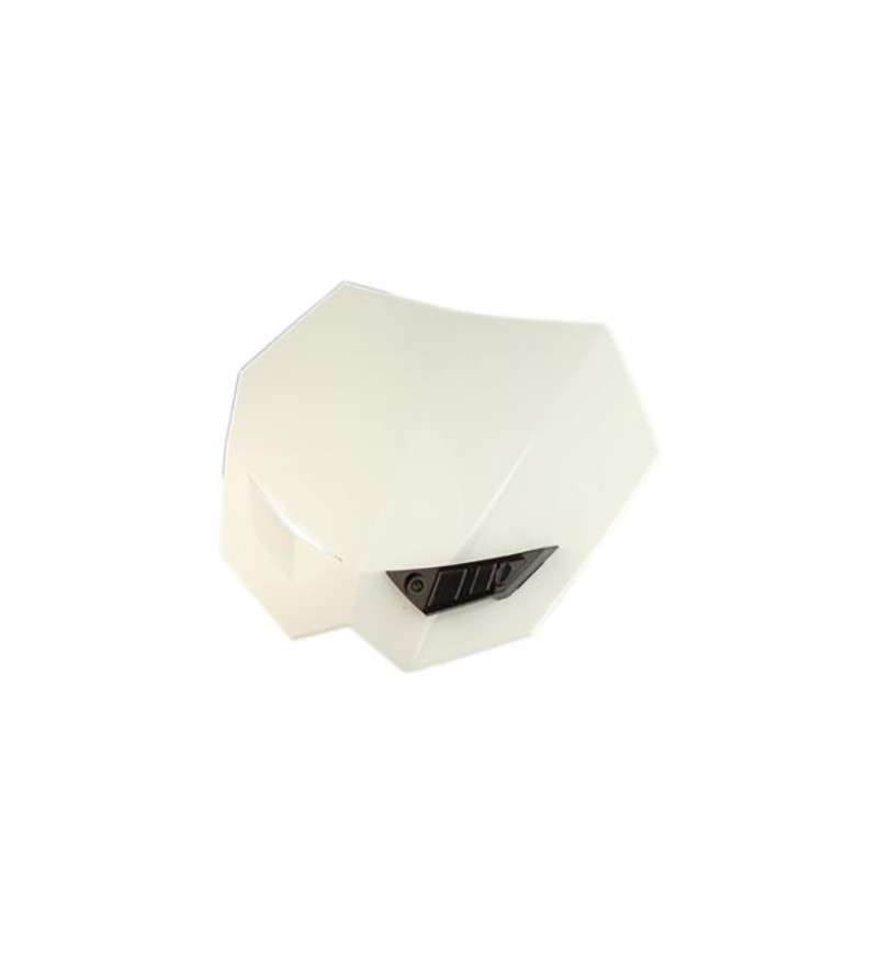 TETE DE FOURCHE MECABOITE/MOTO/CYCLO TUN'R* PLAQUE NUMERO CROSS TYPE KTM BLANCHE AVEC FIXA