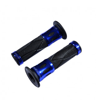 REVETEMENT/POIGNEE PROGRIP ROAD 728 NOIR/BLEU (PR) BAGUE ALU 122MM