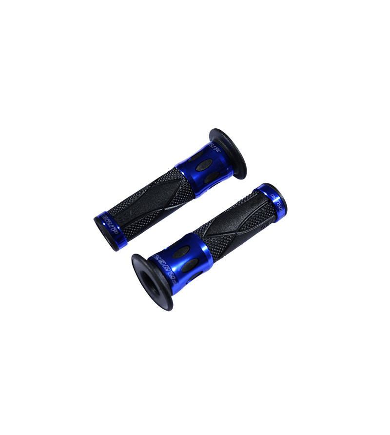 REVETEMENT/POIGNEE PROGRIP ROAD 728 NOIR/BLEU (PR) BAGUE ALU 122MM