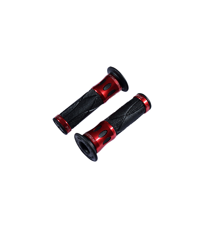 REVETEMENT/POIGNEE PROGRIP ROAD 728 NOIR/ROUGE (PR) BAGUE ALU 122MM