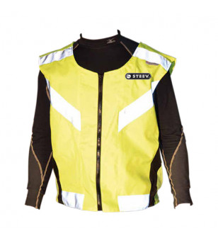 GILET/VESTE SECURITE JAUNE FLUO SCOOTER/MOTO BANDE REFLECHISSANTE XS/S HOMOL. EN1150