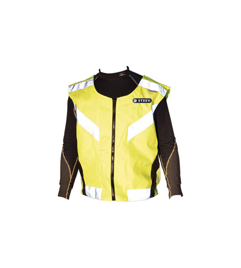 GILET/VESTE SECURITE JAUNE FLUO SCOOTER/MOTO BANDE REFLECHISSANTE XS/S HOMOL. EN1150