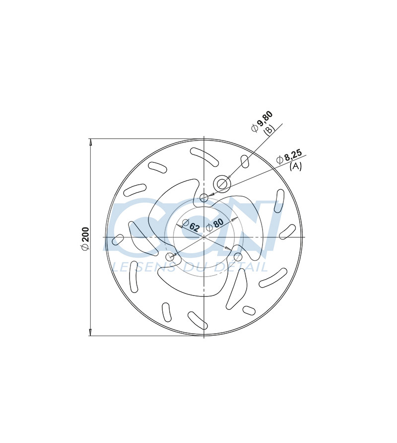 DISQUE FREIN MECABOITE AR NG ADAPT. RIEJU RMX/MRX/MRX PRO/MRT 2012- (D.200) TROU AIMANT