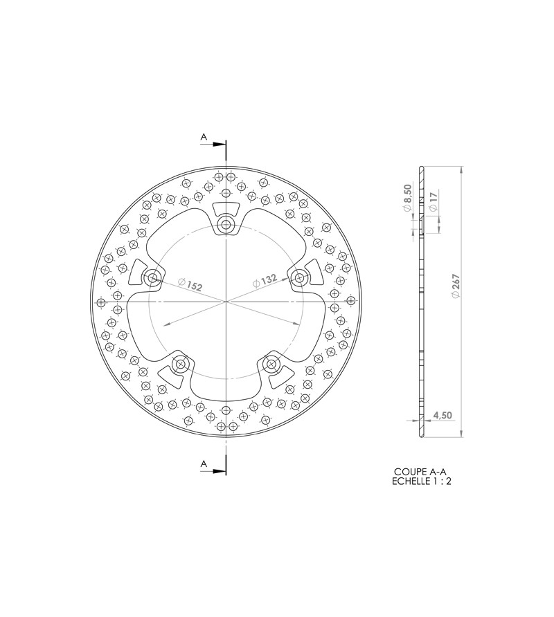DISQUE FREIN MAXI SCOOTER AV NG ADAPT. 125 YAMAHA XMAX ABS 05-/ 400 MAJESTY 04- (D.267)