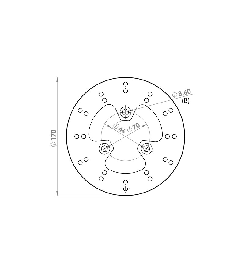 DISQUE FREIN SCOOTER AV NG ADAPT. KISBEE 2 ET 4 TEMPS (D.170)